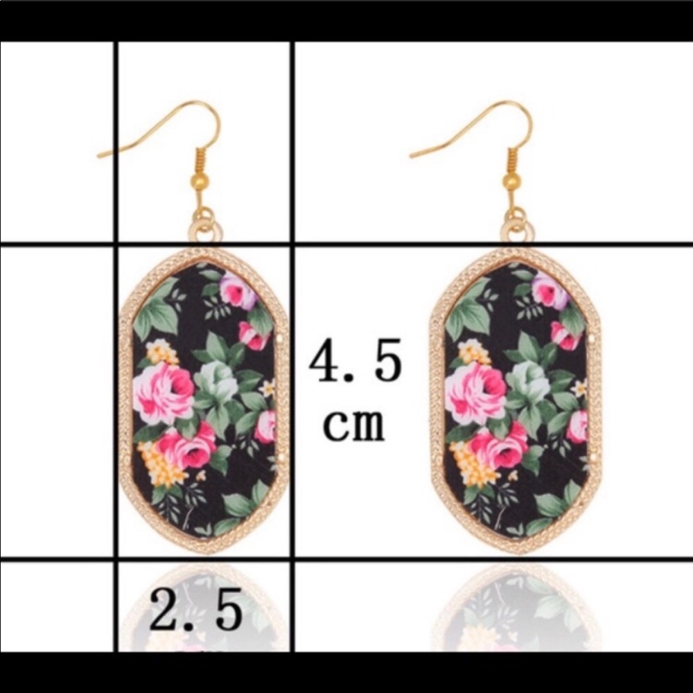Trendy floral drop earrings - Picture 6 of 6